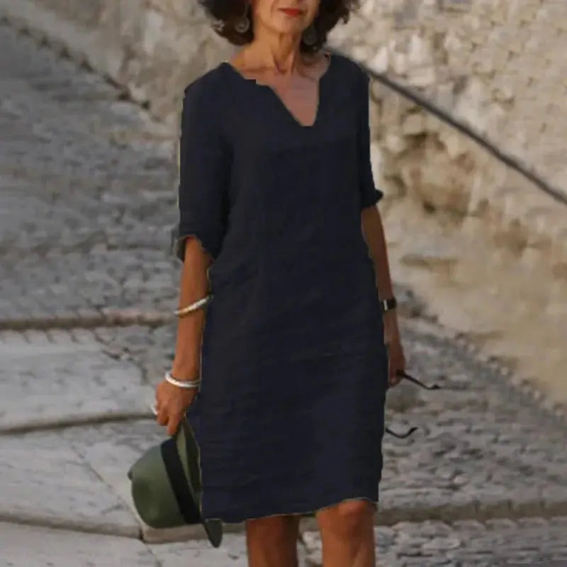 Vestido De Linho Curto - Loja Luniva
