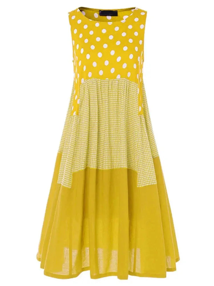 Vestido De Linho Estampado Livona - Loja Luniva