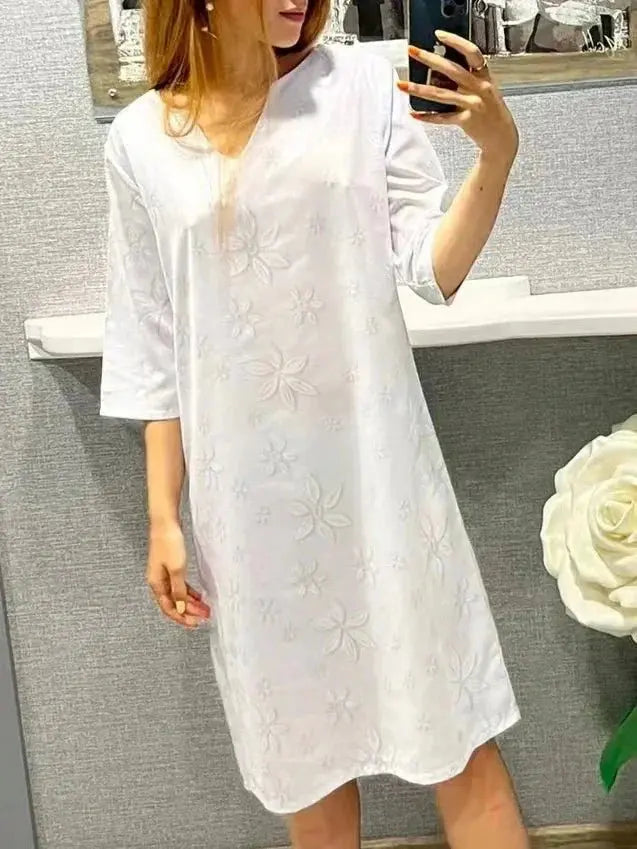 Vestido de Linho Floral Brenna - Loja Luniva