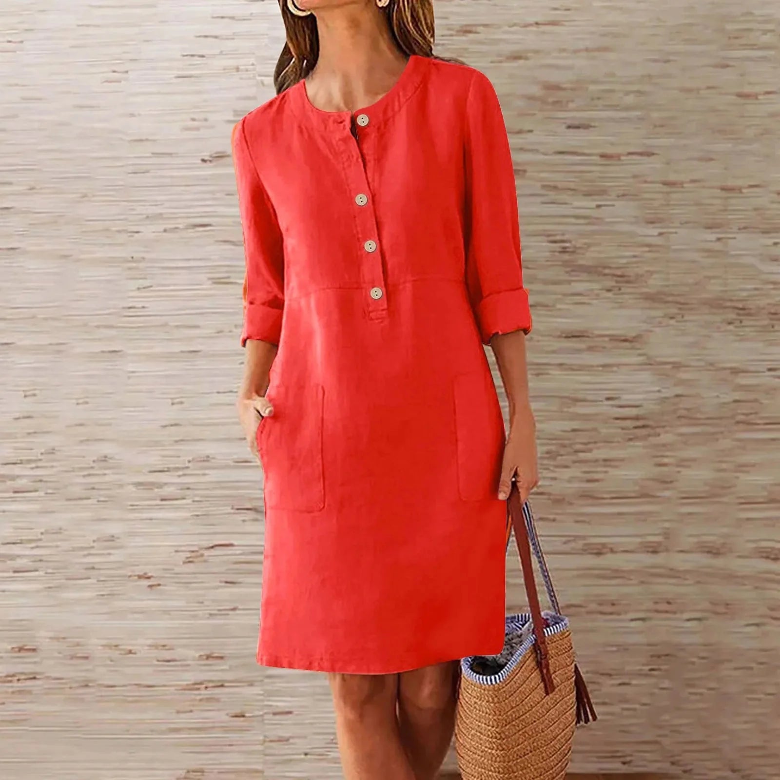 Vestido Feminino Casual com Botão Tattiane - Loja Luniva