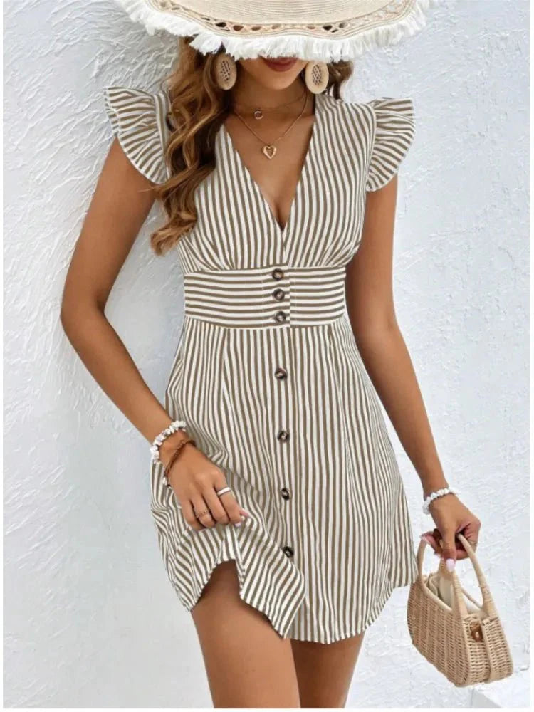 Vestido Feminino Curto com Gola V Talissa - Loja Luniva