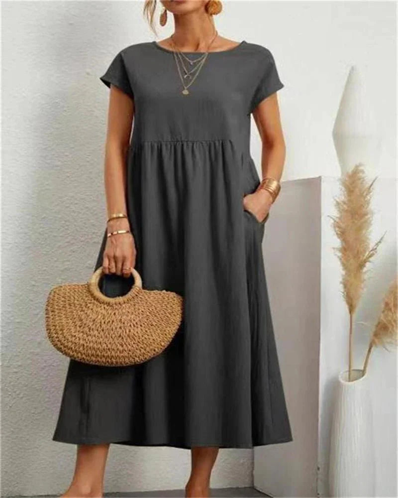 Vestido Feminino de Manga Curta Calíope - Loja Luniva