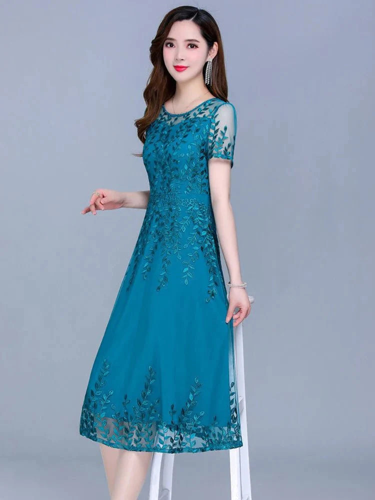Vestido Feminino Floral em Chiffon - Loja Luniva