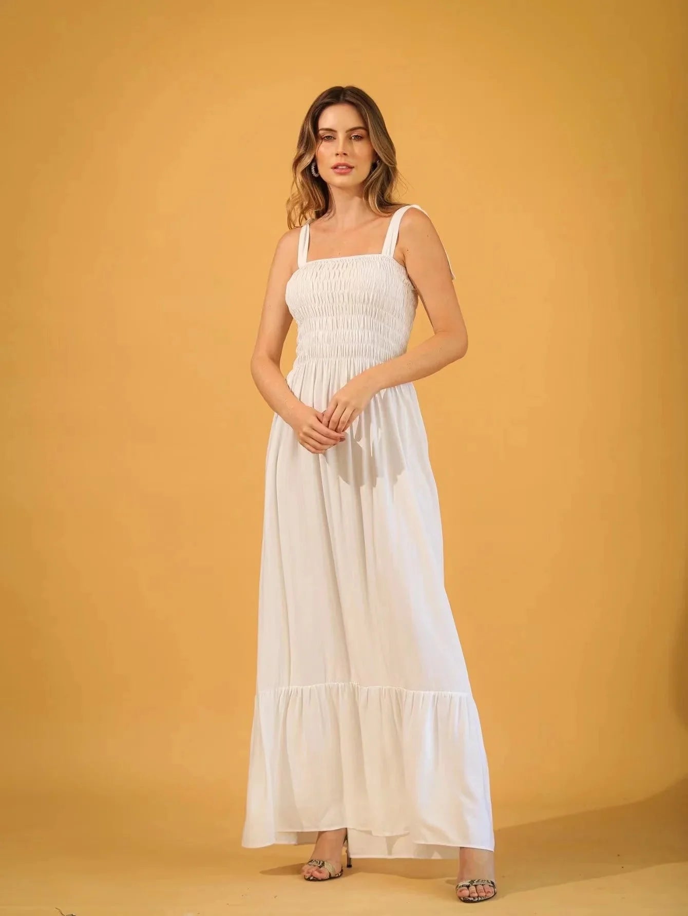 Vestido Feminino Longo em Lastex Com Alça - Loja Luniva