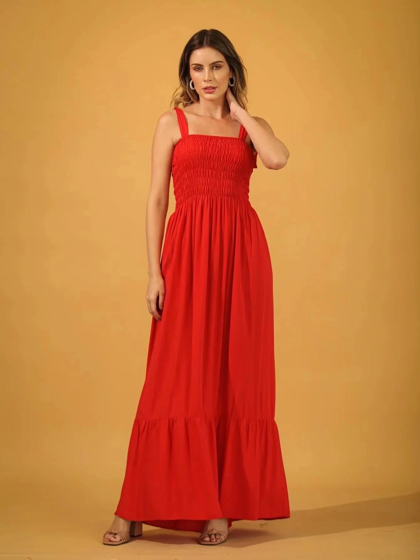 Vestido Feminino Longo em Lastex Com Alça - Loja Luniva
