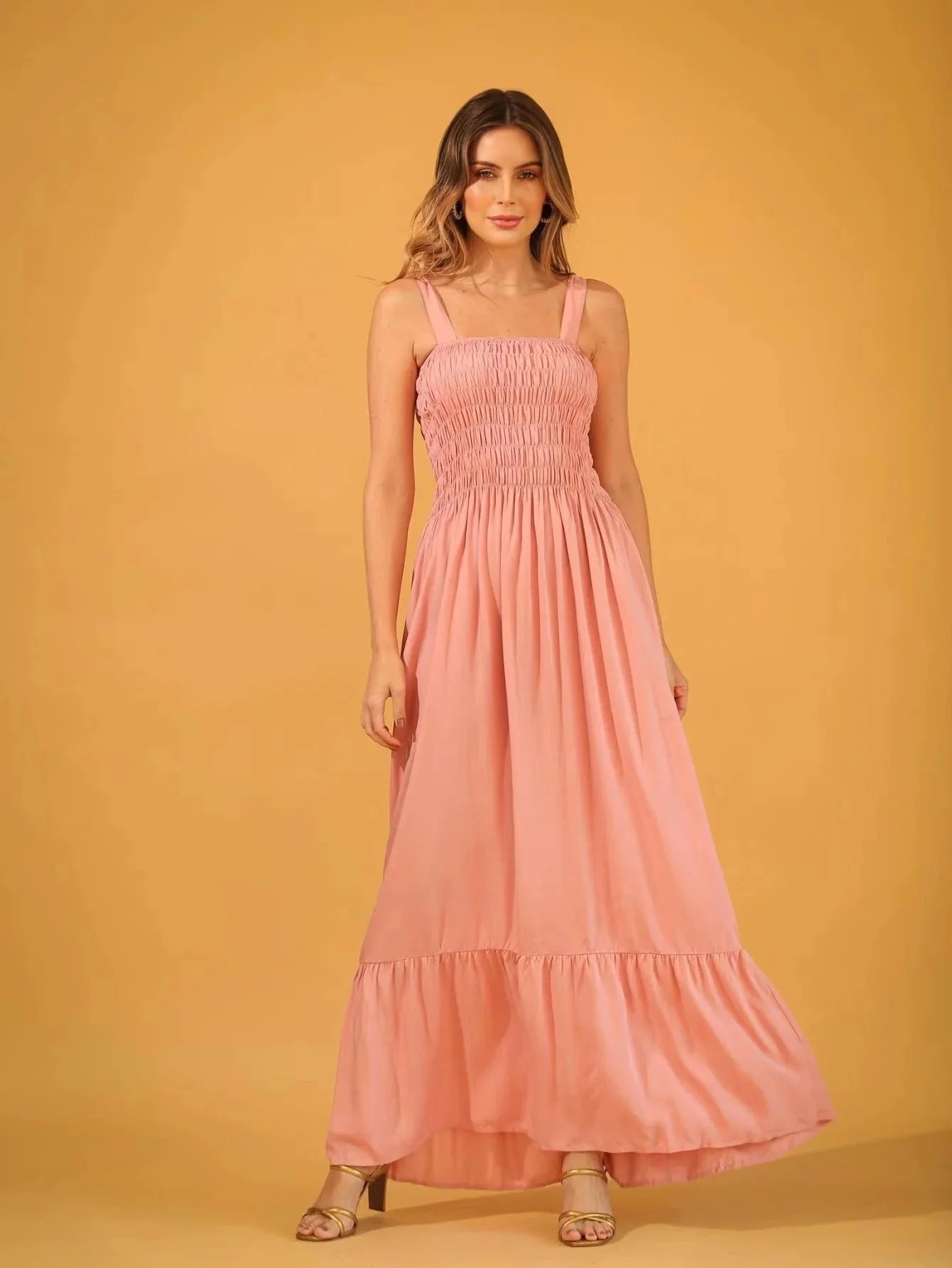 Vestido Feminino Longo em Lastex Com Alça - Loja Luniva