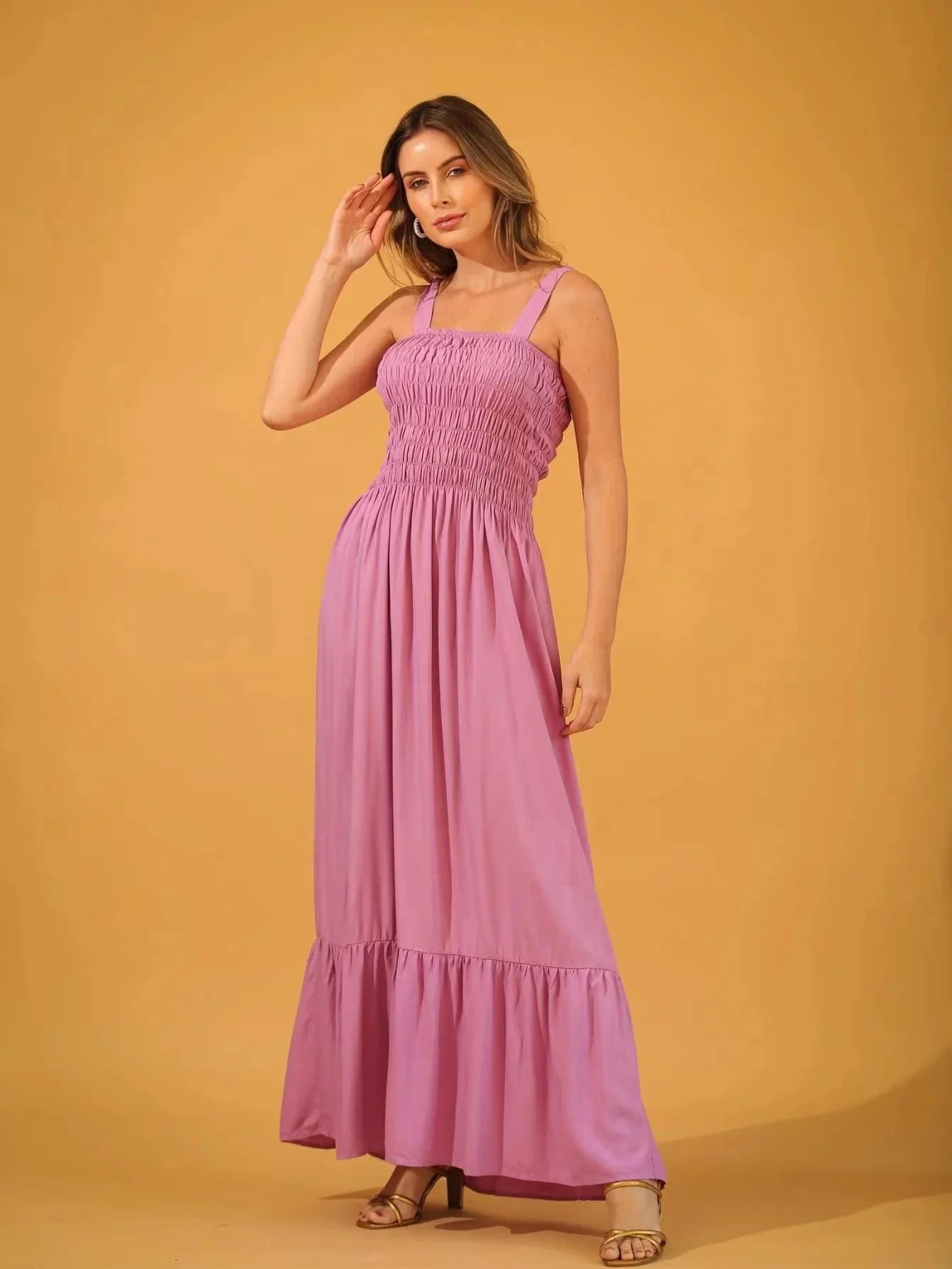 Vestido Feminino Longo em Lastex Com Alça - Loja Luniva