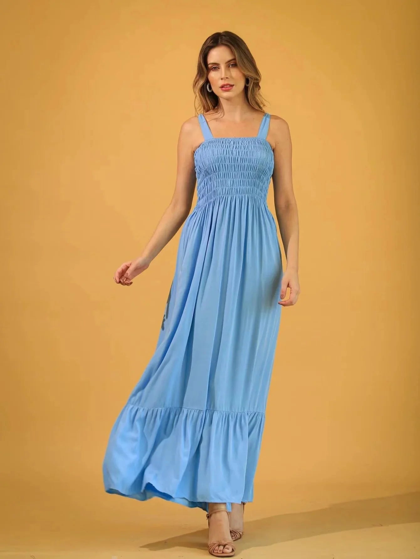 Vestido Feminino Longo em Lastex Com Alça - Loja Luniva