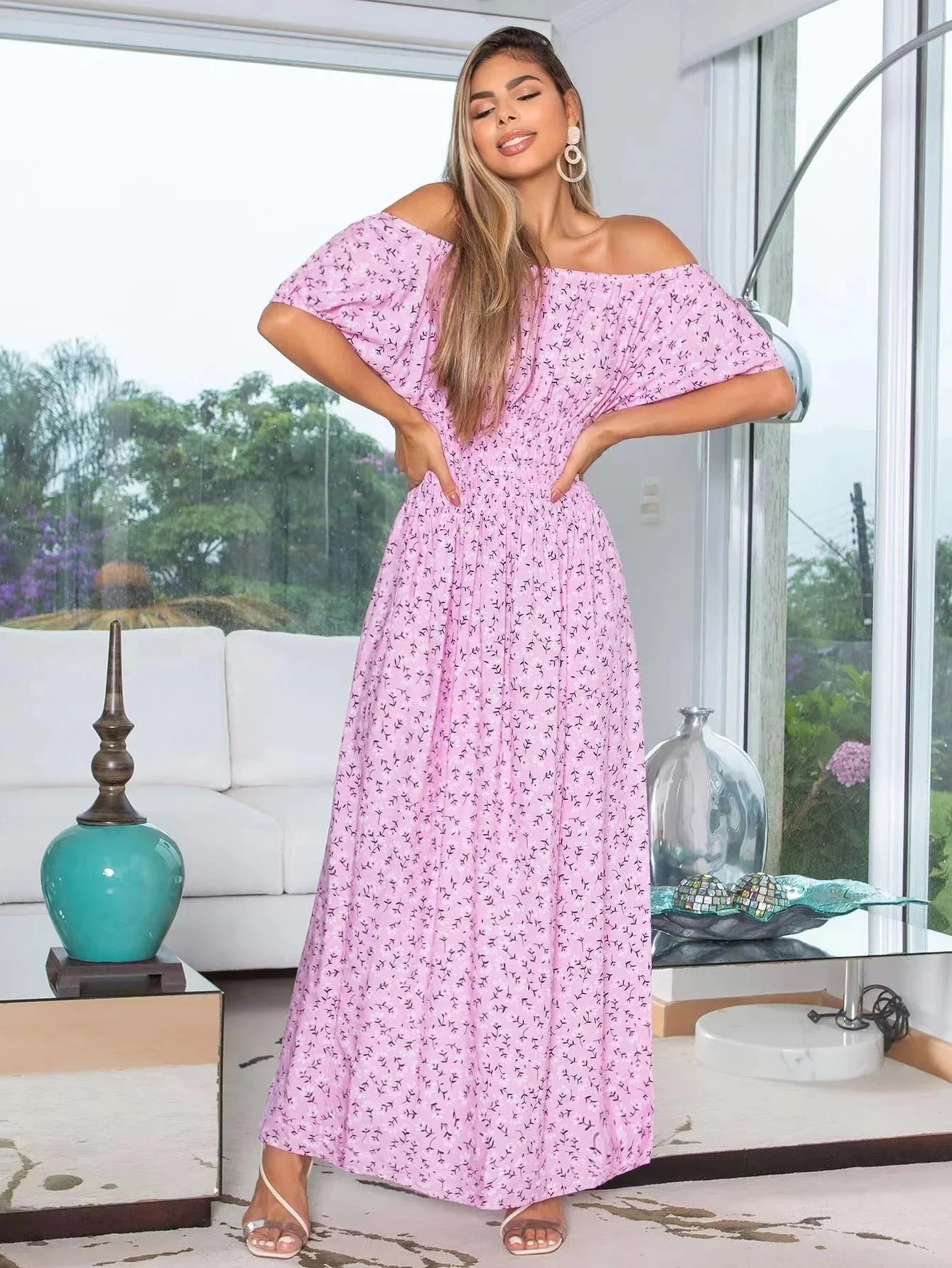 Vestido Feminino Longo Estampado Lilian - Loja Luniva