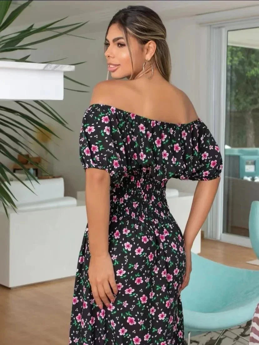 Vestido Feminino Longo Estampado Lilian - Loja Luniva