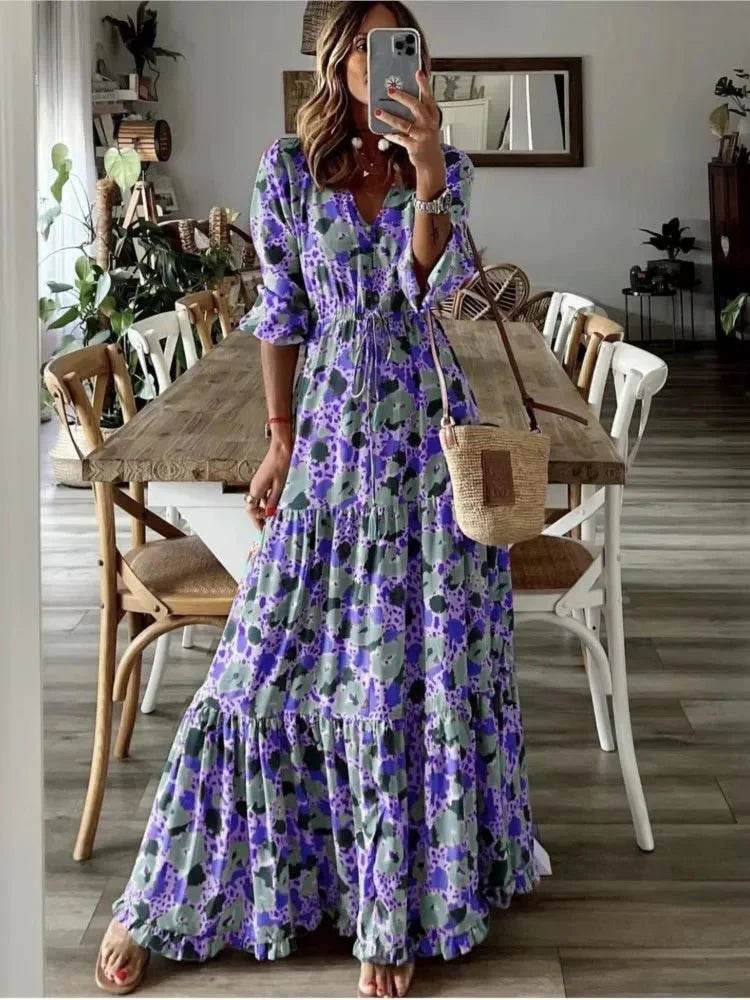 Vestido Feminino Longo Estampado Sienna - Loja Luniva