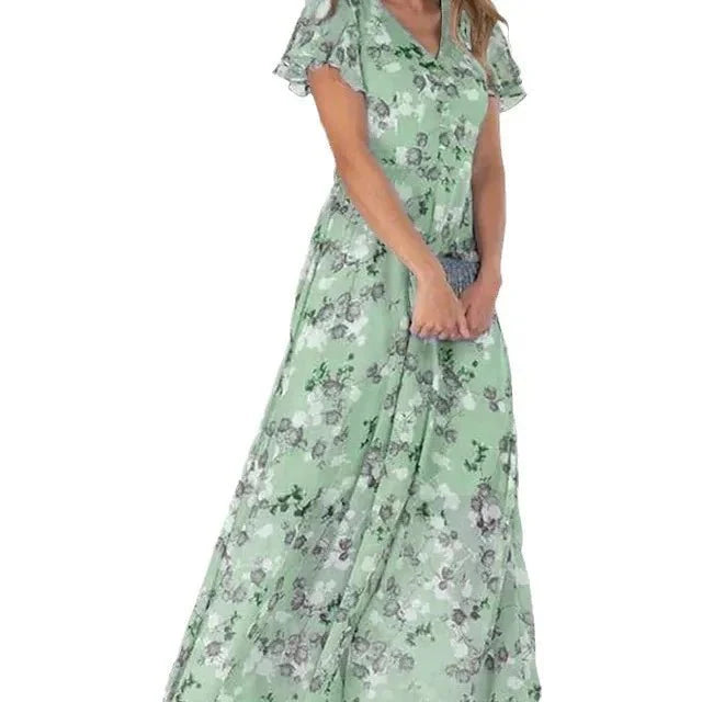 Vestido Feminino Longo Floral Elisabete - Loja Luniva