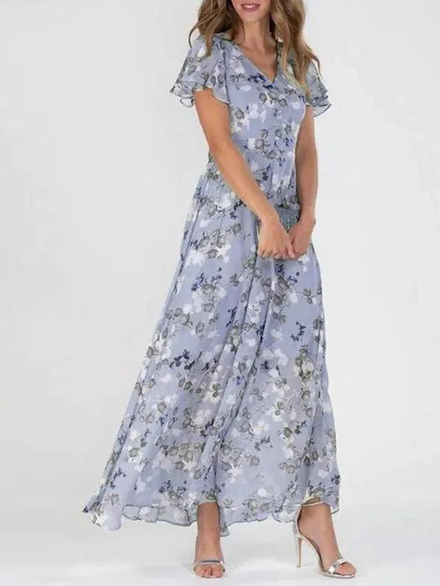 Vestido Feminino Longo Floral Elisabete - Loja Luniva