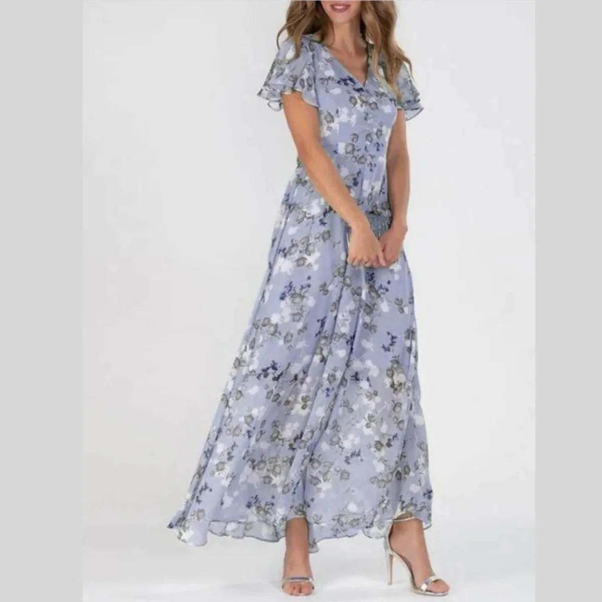 Vestido Feminino Longo Floral Elisabete - Loja Luniva