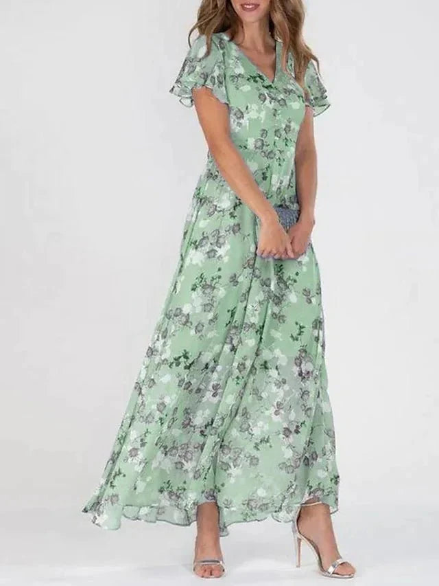 Vestido Feminino Longo Floral Elisabete - Loja Luniva