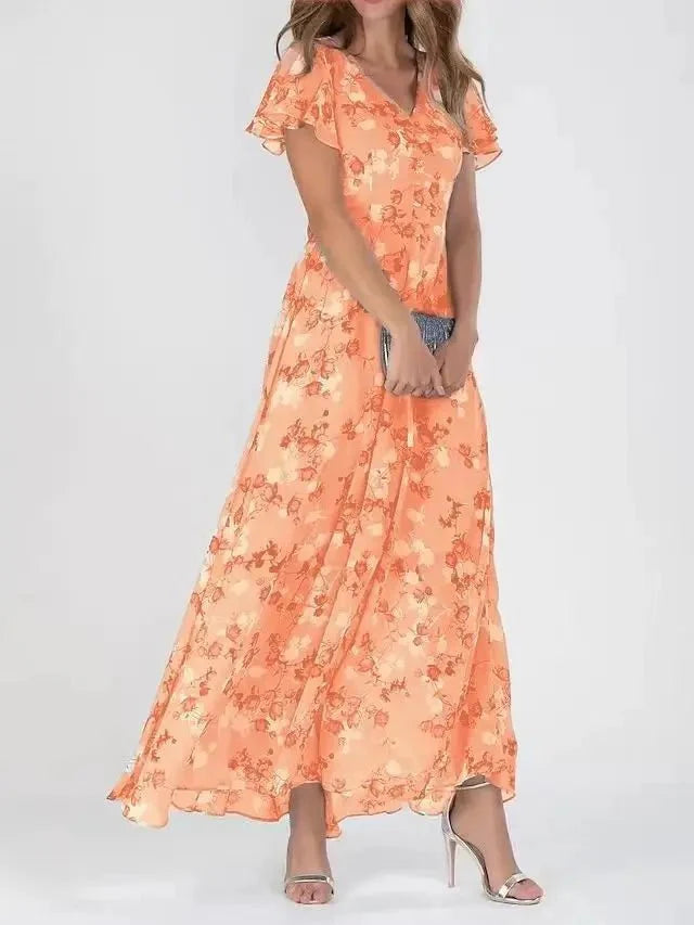 Vestido Feminino Longo Floral Elisabete - Loja Luniva