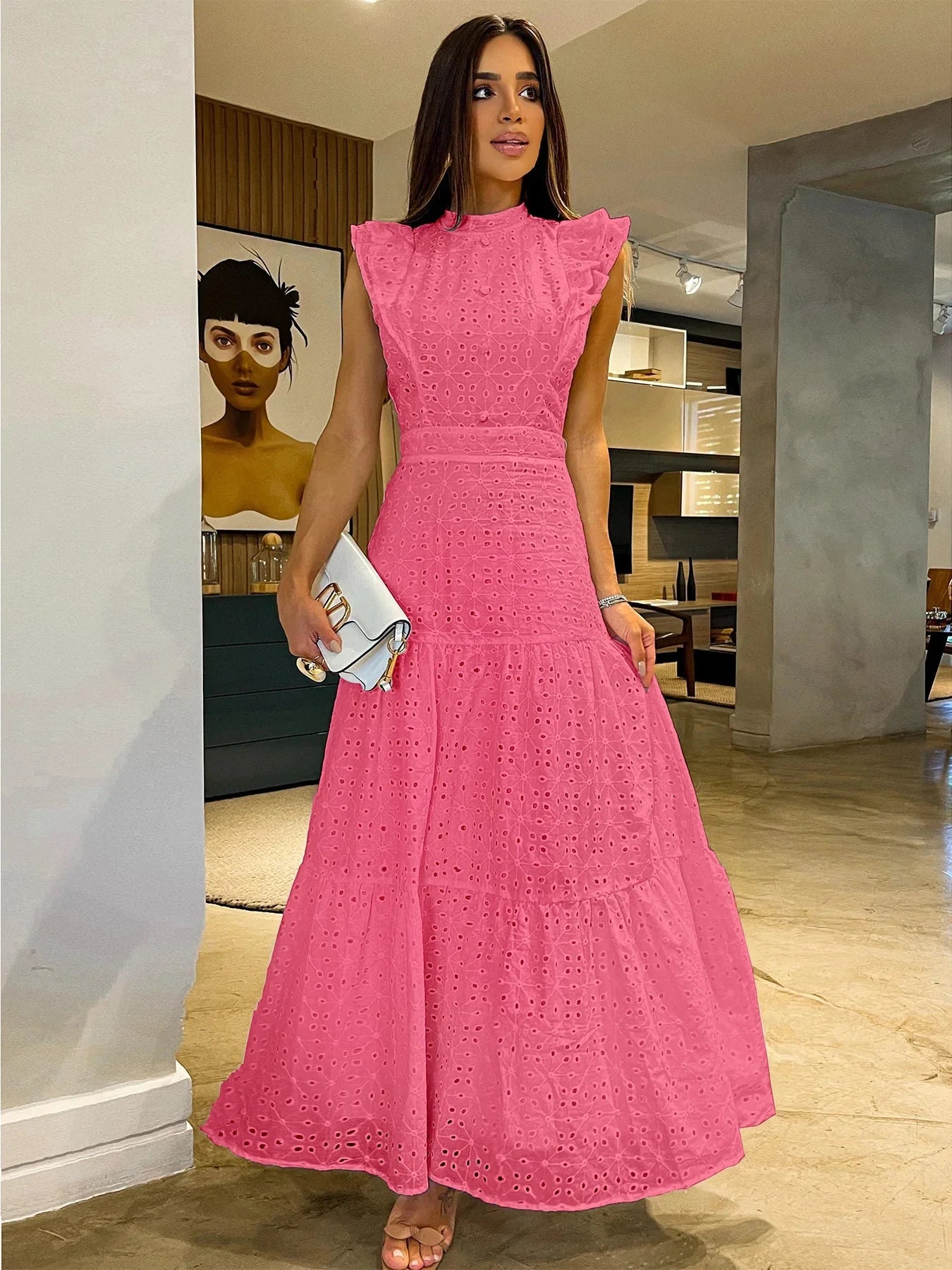 Vestido Feminino Longo Manga Voadora - Loja Luniva