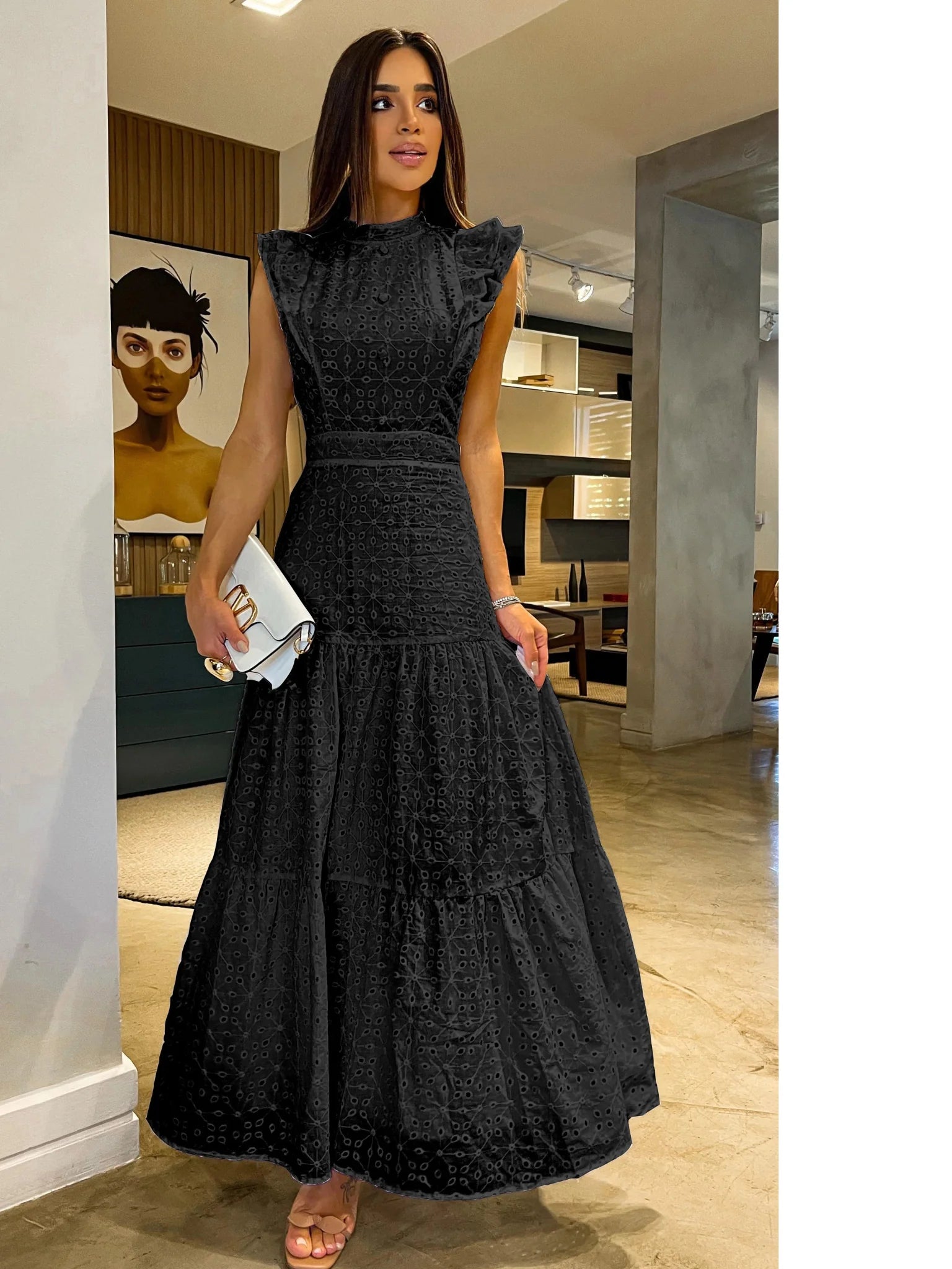 Vestido Feminino Longo Manga Voadora - Loja Luniva