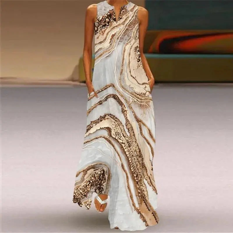 Vestido Feminino Longo Sem Mangas Dália - Loja Luniva