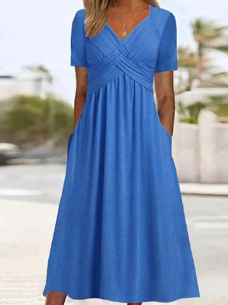 Vestido Feminino Solto de Manga Curta - Loja Luniva