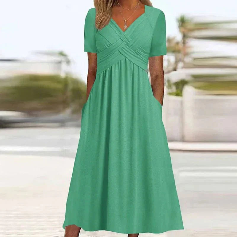 Vestido Feminino Solto de Manga Curta - Loja Luniva