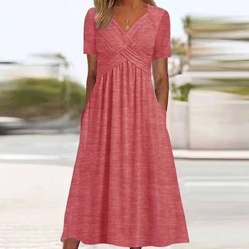 Vestido Feminino Solto de Manga Curta - Loja Luniva