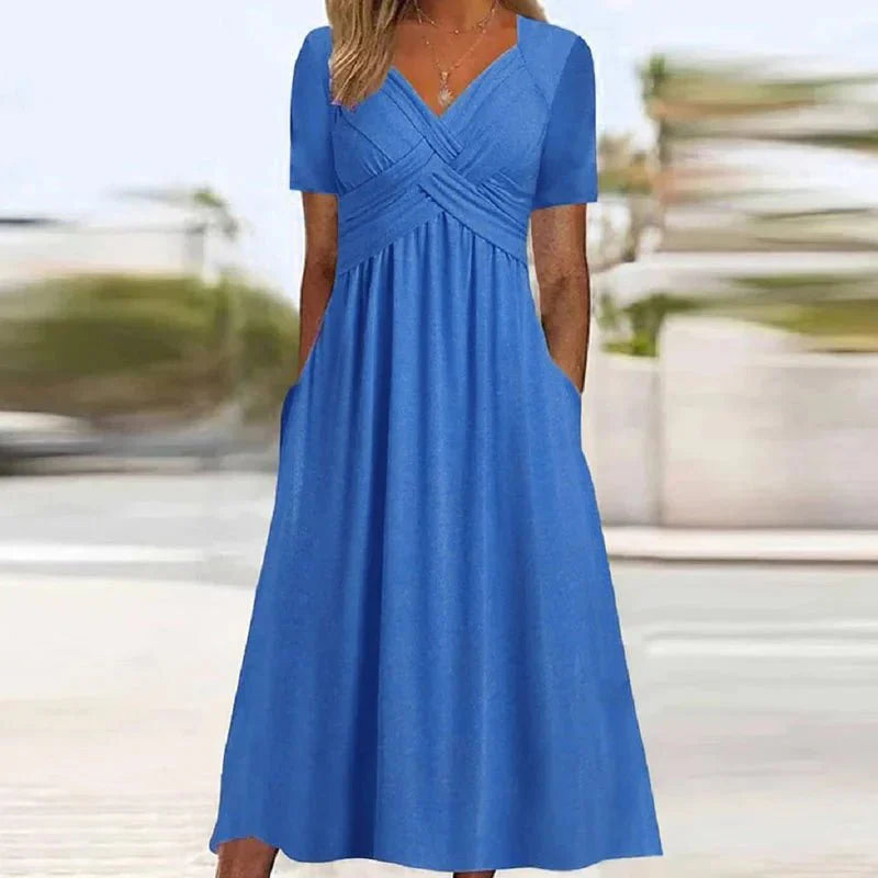 Vestido Feminino Solto de Manga Curta - Loja Luniva