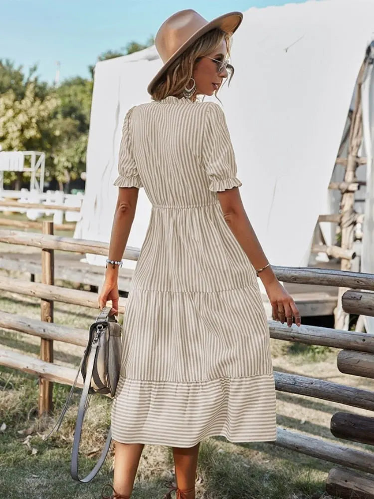 Vestido Listrado Stella - Loja Luniva