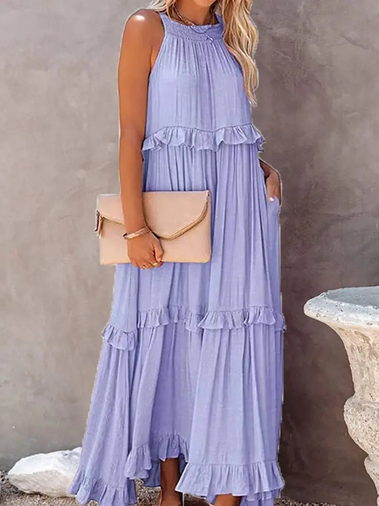 Vestido Longo Babado - Loja Luniva