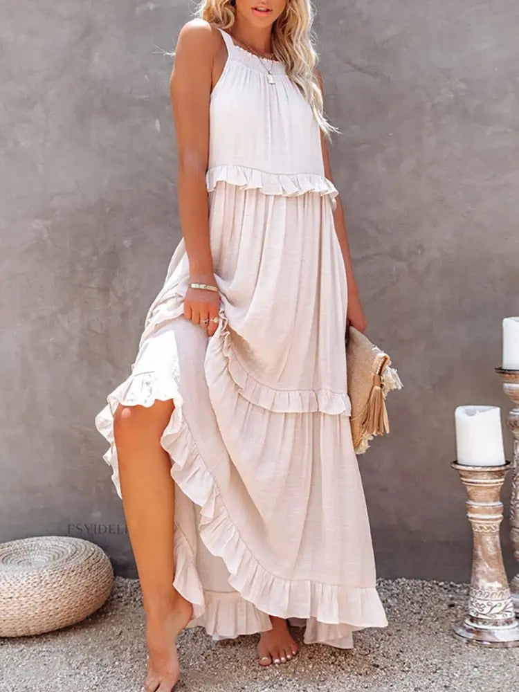 Vestido Longo Babado - Loja Luniva