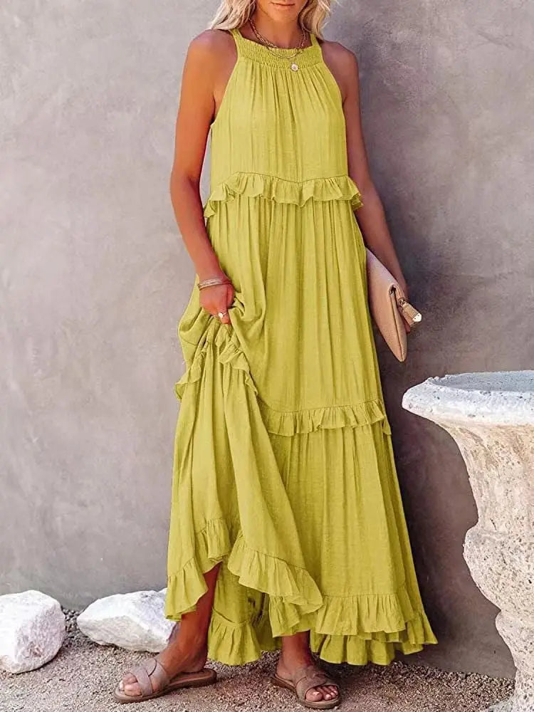 Vestido Longo Babado - Loja Luniva