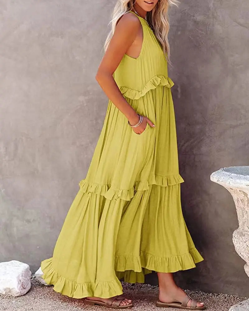 Vestido Longo Babado - Loja Luniva