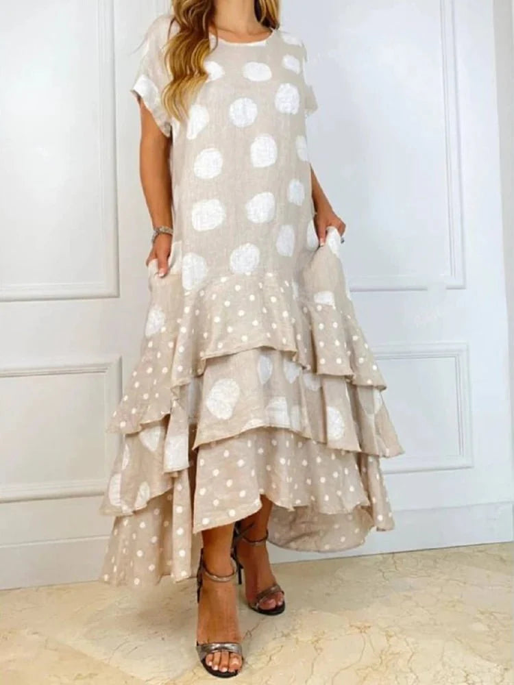 Vestido Longo com Babado em Cascata Nícia - Loja Luniva