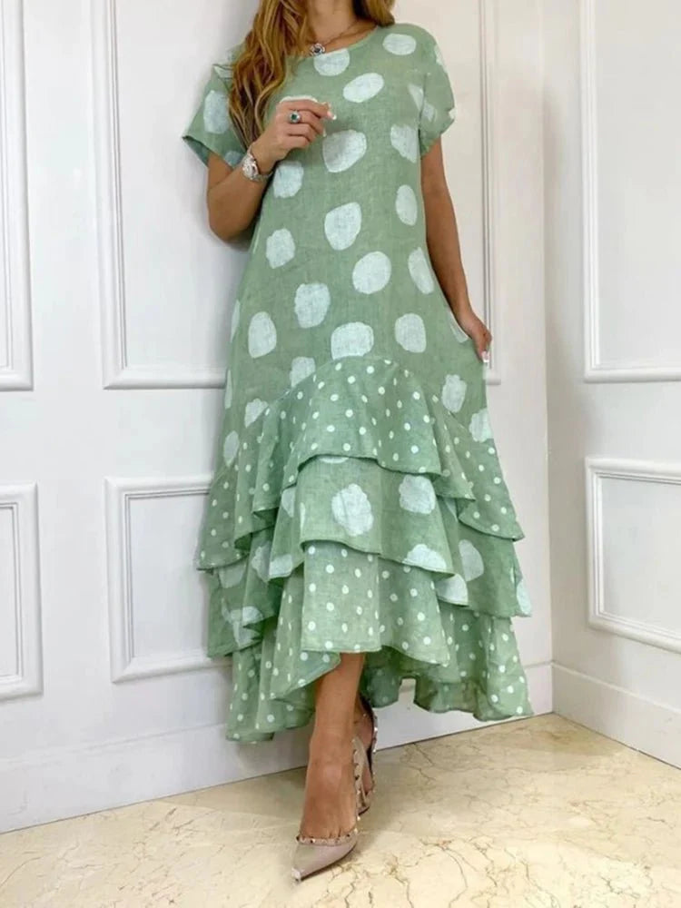 Vestido Longo com Babado em Cascata Nícia - Loja Luniva