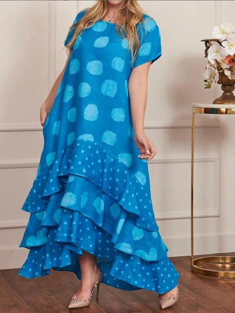 Vestido Longo com Babado em Cascata Nícia - Loja Luniva