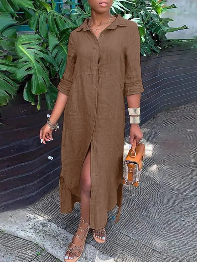 Vestido Longo De Linho - Judi - Loja Luniva