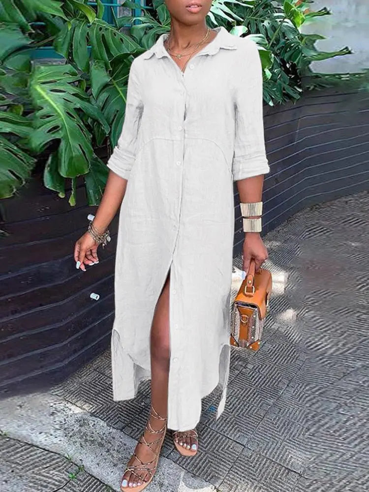 Vestido Longo De Linho - Judi - Loja Luniva