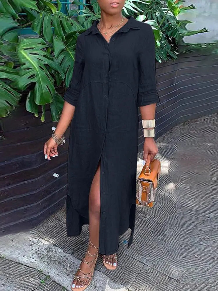 Vestido Longo De Linho - Judi - Loja Luniva