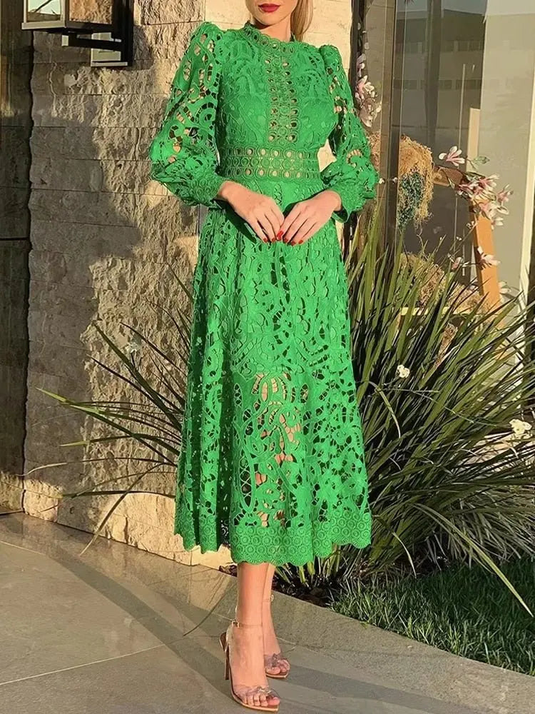 Vestido Longo De Renda - Florenz - Loja Luniva