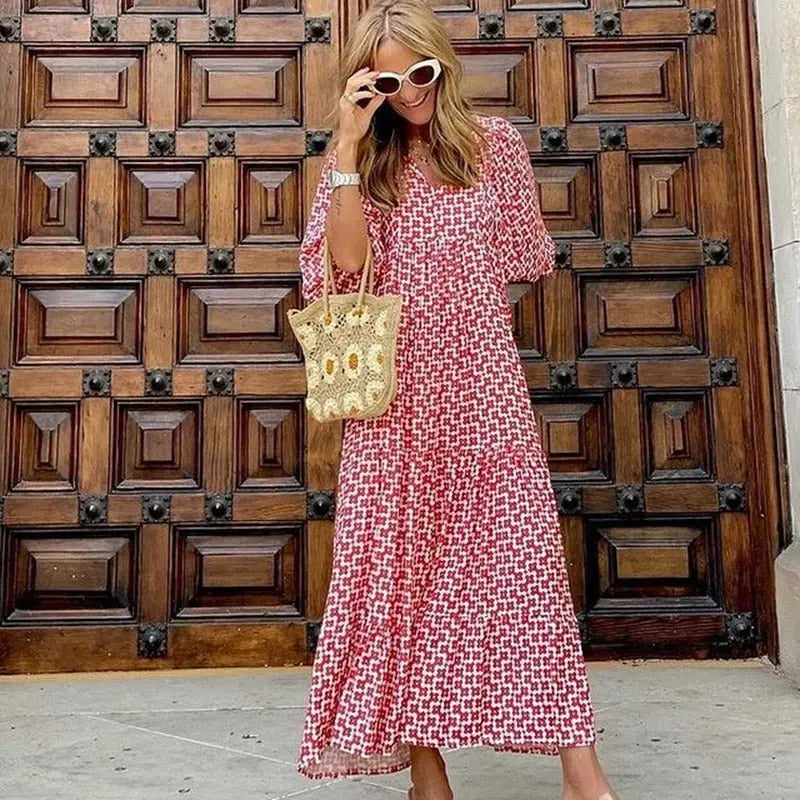 Vestido Longo Estampado Elida - Loja Luniva