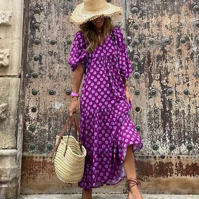 Vestido Longo Estampado Elida - Loja Luniva