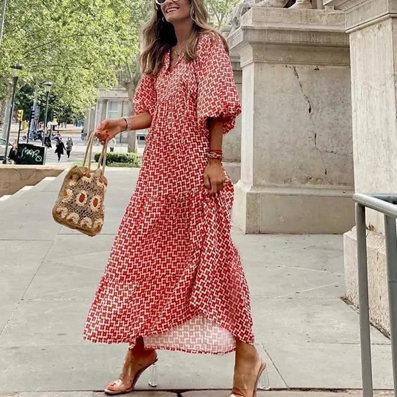 Vestido Longo Estampado Elida - Loja Luniva