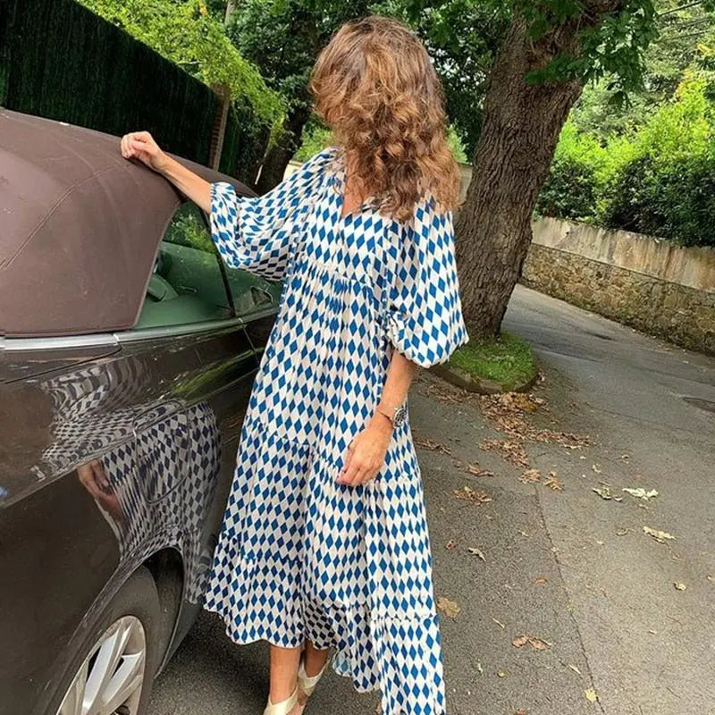 Vestido Longo Estampado Elida - Loja Luniva