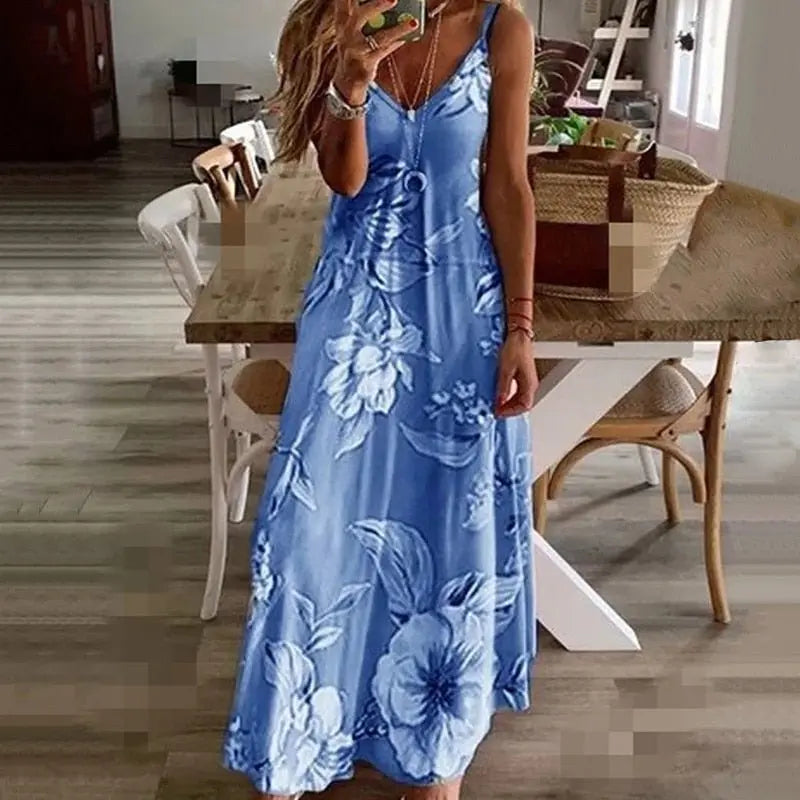 Vestido Longo Estampado Olivie - Loja Luniva