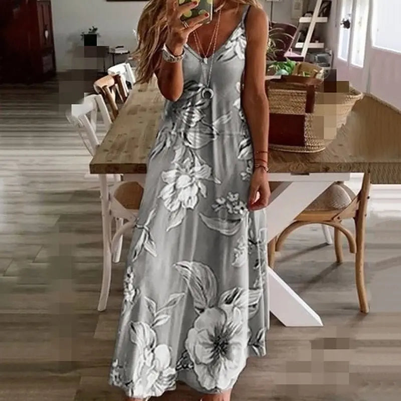 Vestido Longo Estampado Olivie - Loja Luniva