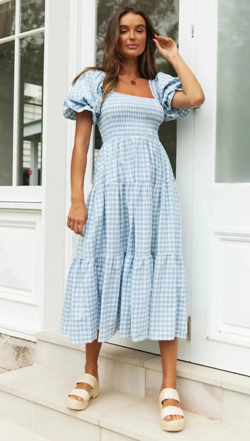 Vestido Xadrez Aurélia - Loja Luniva