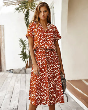 Vestido Manga Curta Estampado Kailane - Loja Luniva