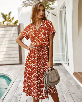Vestido Manga Curta Estampado Kailane - Loja Luniva