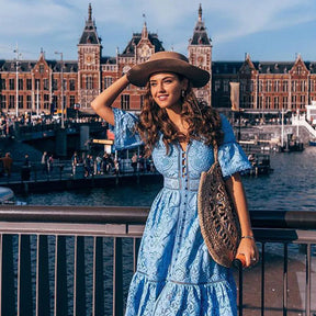Vestido Longo de Renda Therese - Loja Luniva