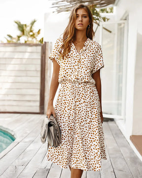 Vestido Manga Curta Estampado Kailane - Loja Luniva